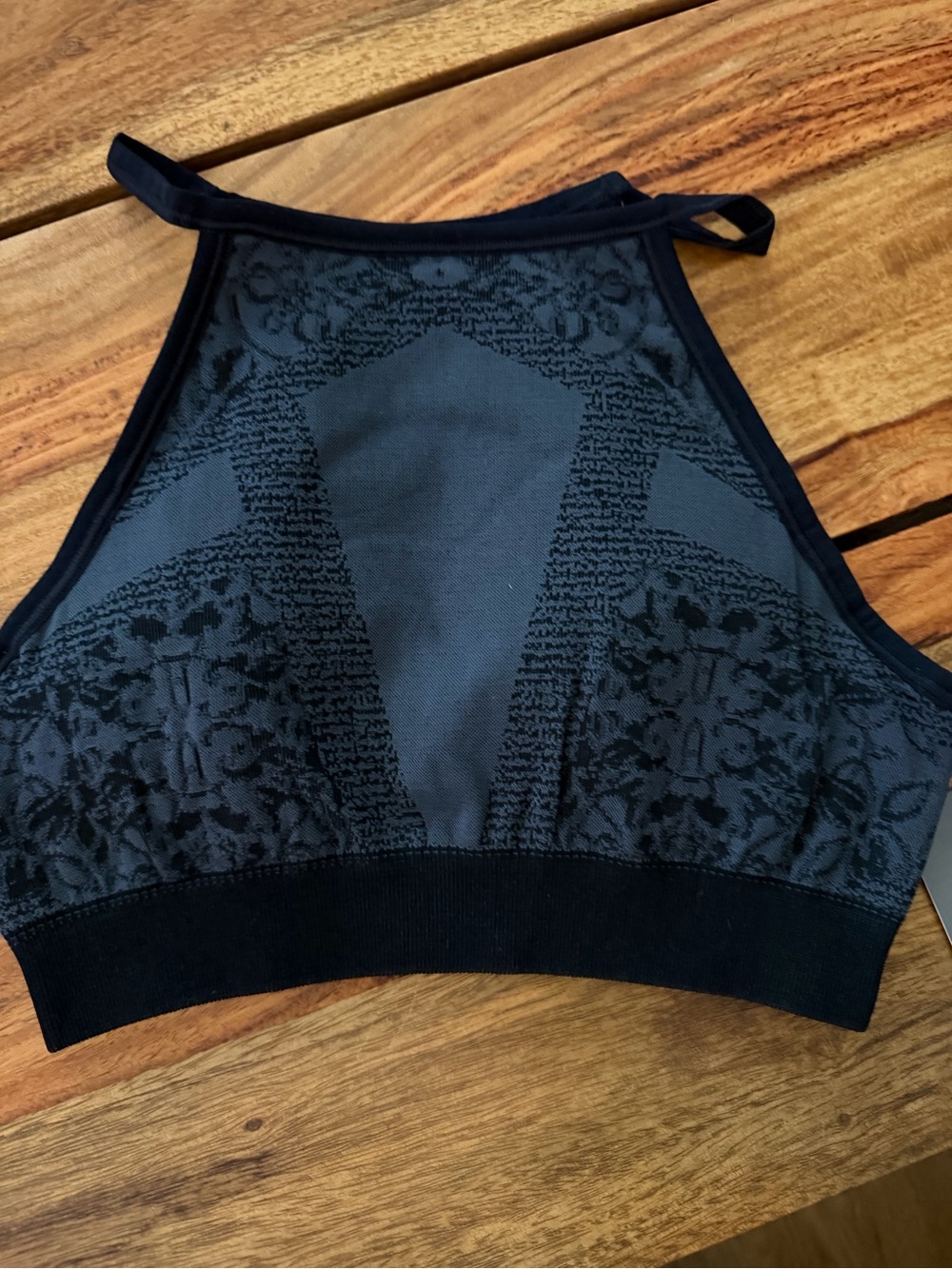 NUX High-Neck Lace-Detail Sports Bralette